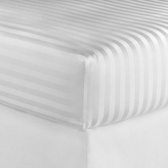 Sale Active Pure White Striped Cotton Bedsheet for Double Bed with 2 Pillow Covers – Soft & Hypoallergenic Sale Active Pure White Striped Cotton Bedsheet for Double Bed with 2 Pillow Covers – Soft & Hypoallergenic